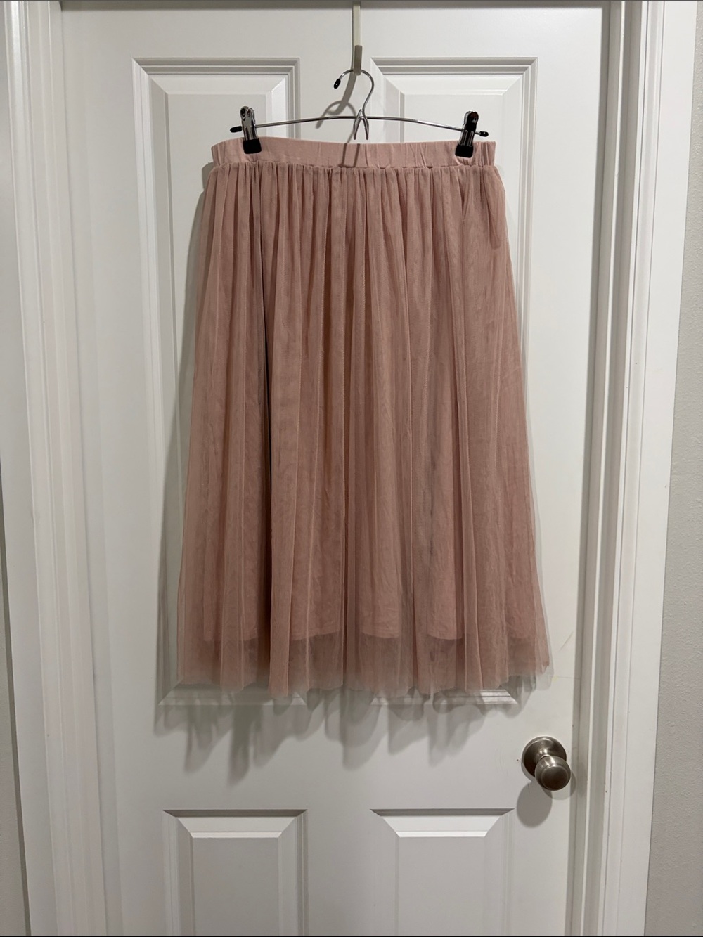 Garnet Hill Dusty Rose Tulle Midi Skirt
